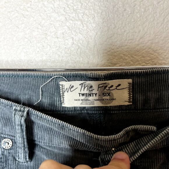 Free People We The Free Sun Chaser Cords in Morning Wave Button Fly Jeans Sz 26 - Picture 4 of 6
